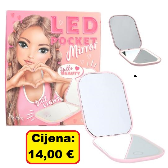 TOP MODEL sklopivo džepno ogledalo s led rasvjetom